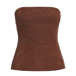 Staud woodgrain strapless top